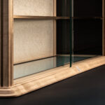 AyaKi #1 Display Cabinet made of Swiss sycamore maple, with decorative brass inlays and decorative Japanese paper. ©Atelier Aimanuel.Art