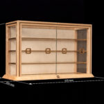 Meuble Vitrine AyaKi #2 en érable sycomore suisse, avec incrustations de laiton brosssé et papiers japonais décoratifs traditionnels. ©Atelier Aimanuel.Art